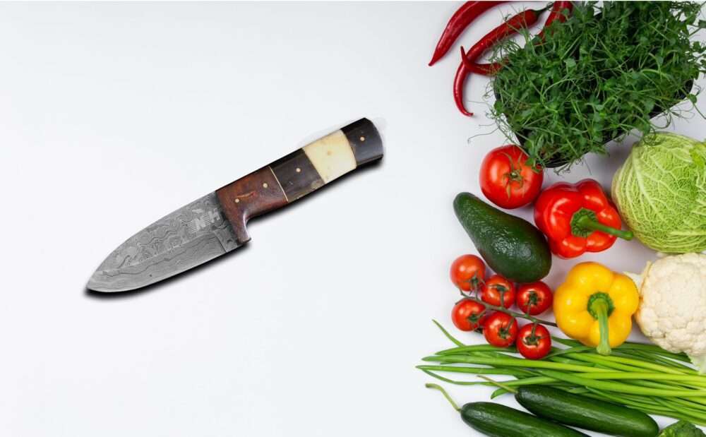 Novahaven Premium Handmade Damascus Steel Skinner Knife - 8.75" Blade with Rosewood, Blackhorn and Camel Bone Handle - Ideal for Kitchen, Skins and Outdoor Activities - Image 5