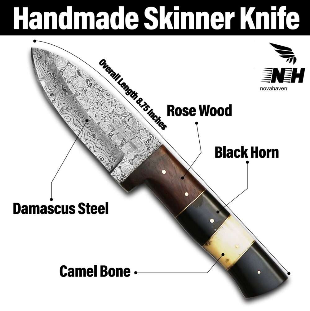 Damascus Steel Skinner Knife 2